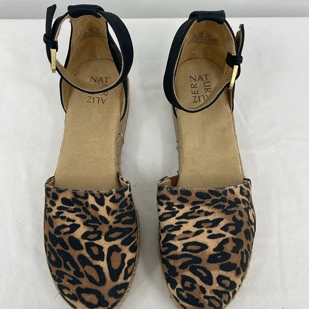 NATURALIZER WAVERLY WOMENS SIZE 9.5 Leopard Print Platform Sandals